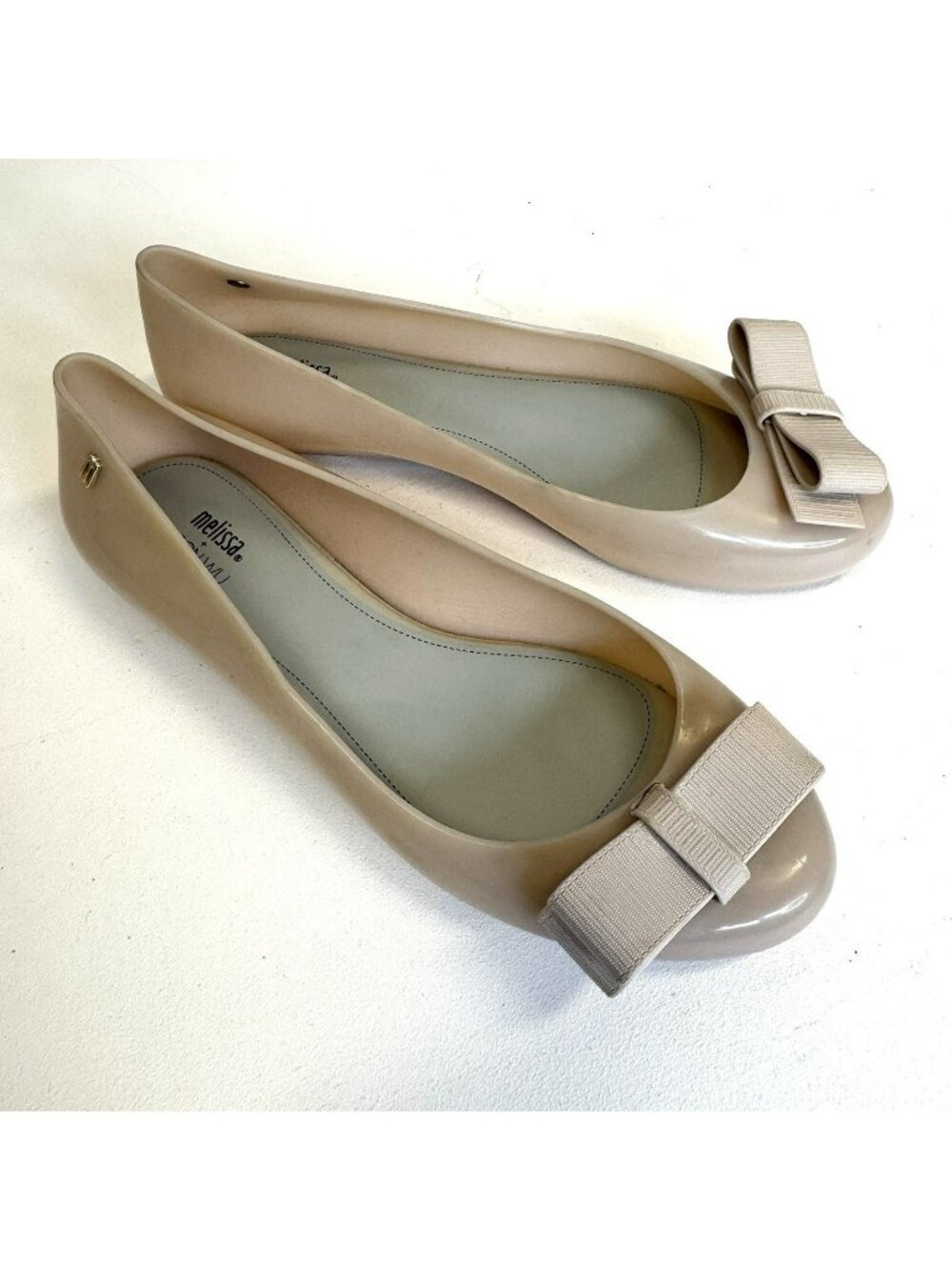 Melissa x Jason Wu Bow Jelly Ballet Flats Shoes Nude Blush Womens US Size 9
